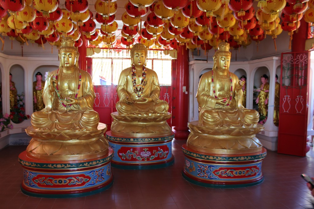 Three large Buddhas.