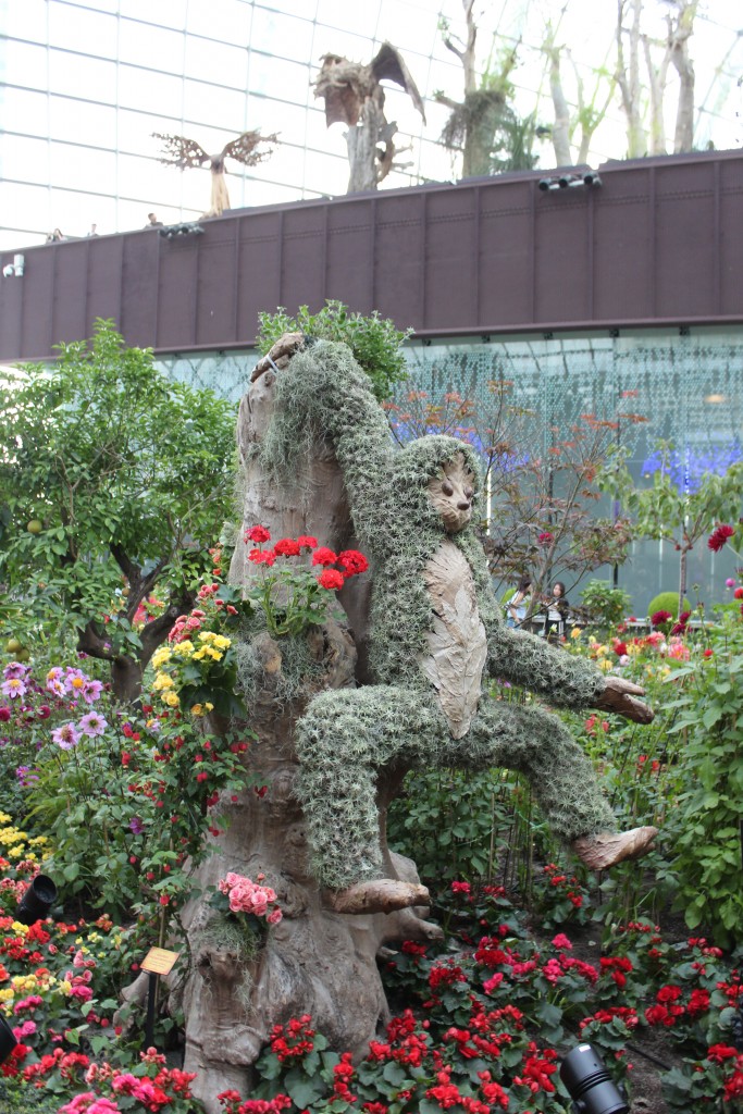 Topiary monkey for the Year of the Monkey New Year celebration.