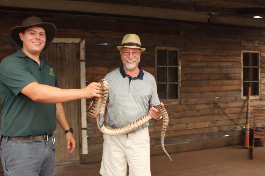 Yours truly with a black-headed python.