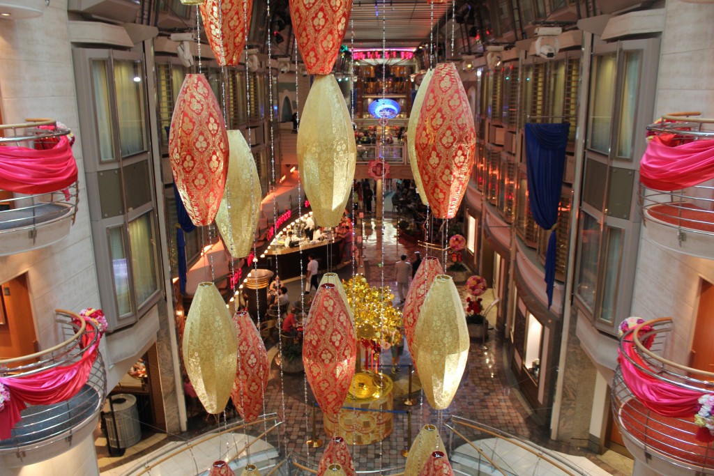 The ship was decked out for Chinese New Year which was coming up soon.
