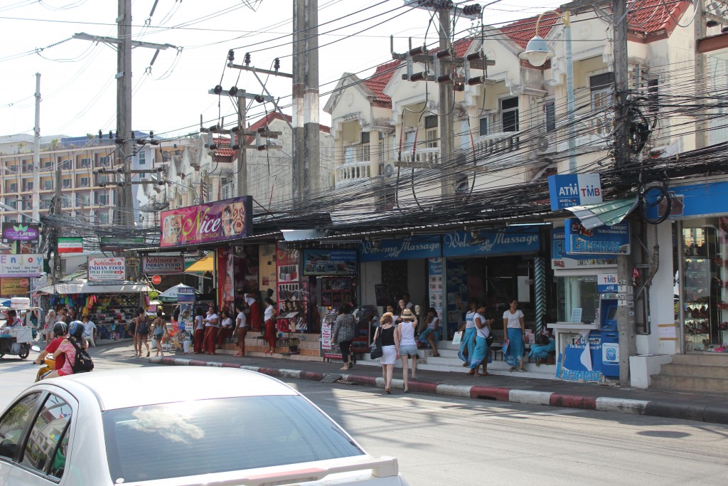 Tangles of wire and masseuses - two common sights in Patong.