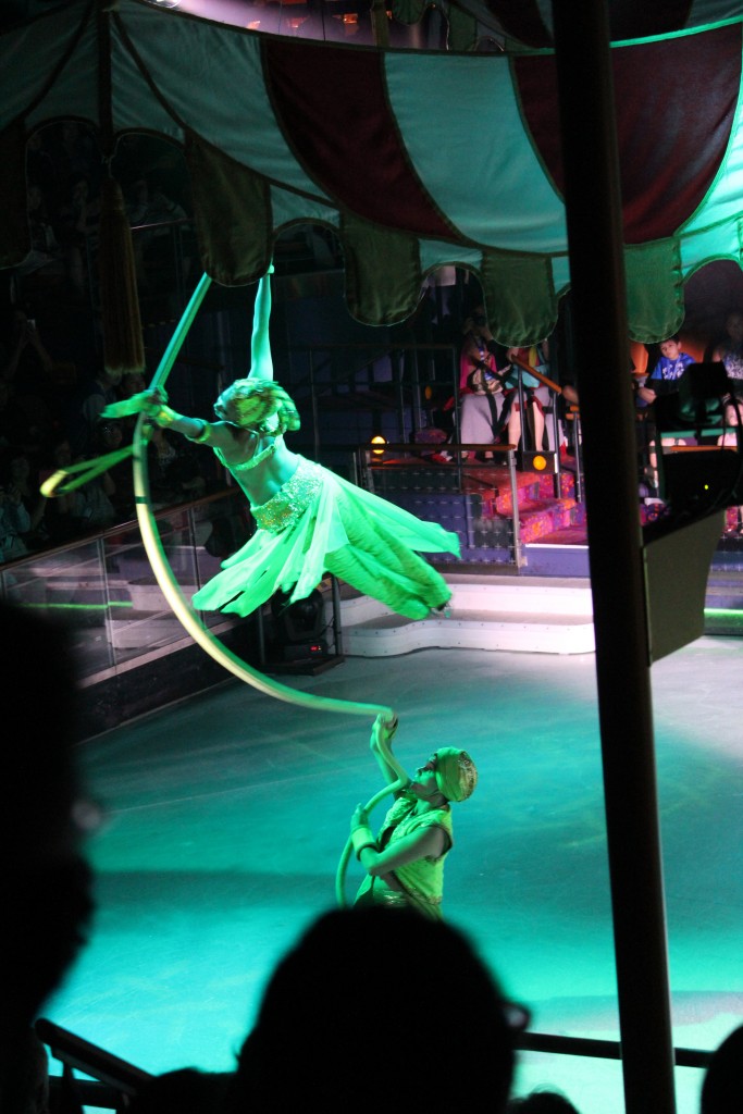 Twirling a skater on a rope.