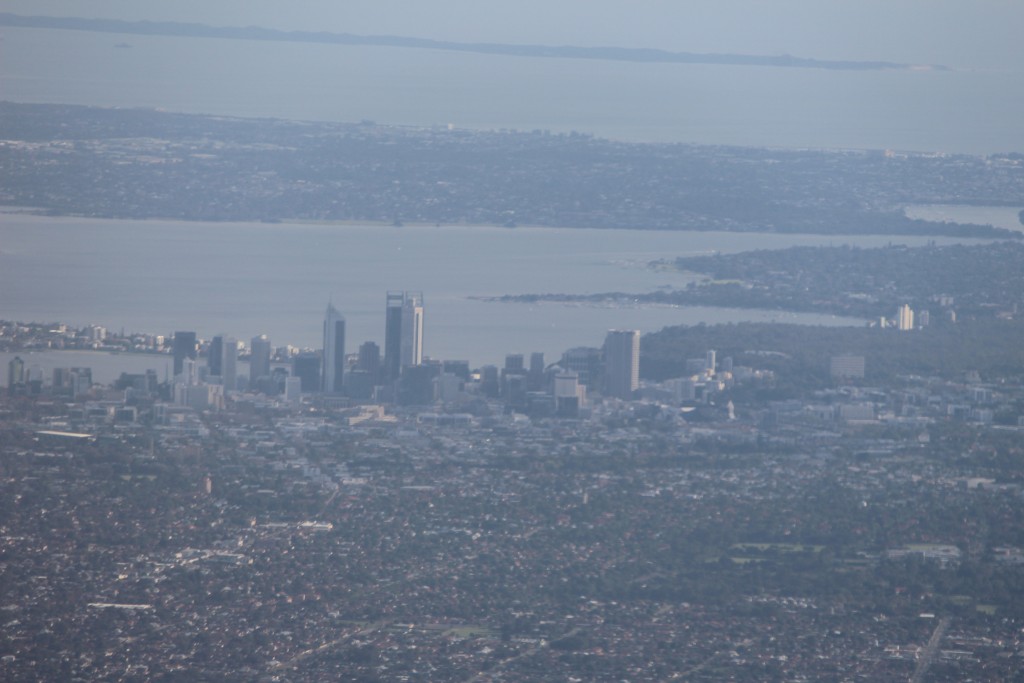 Perth from the air as we leave Australia.