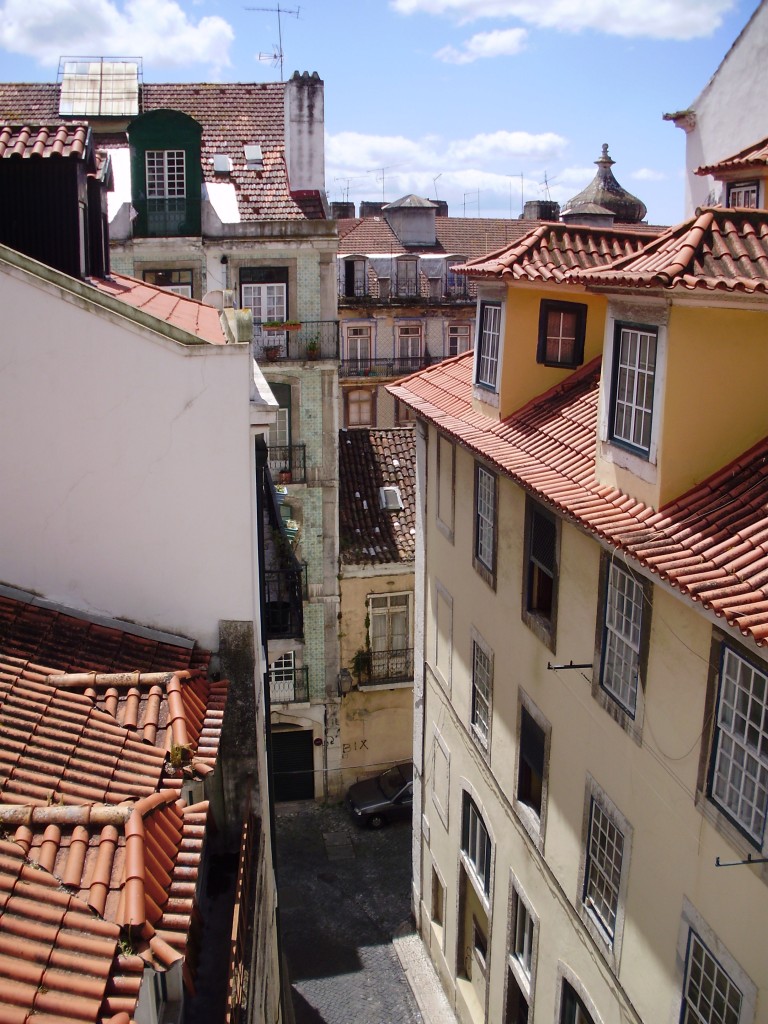 Streets are narrow in parts of Lisbon.