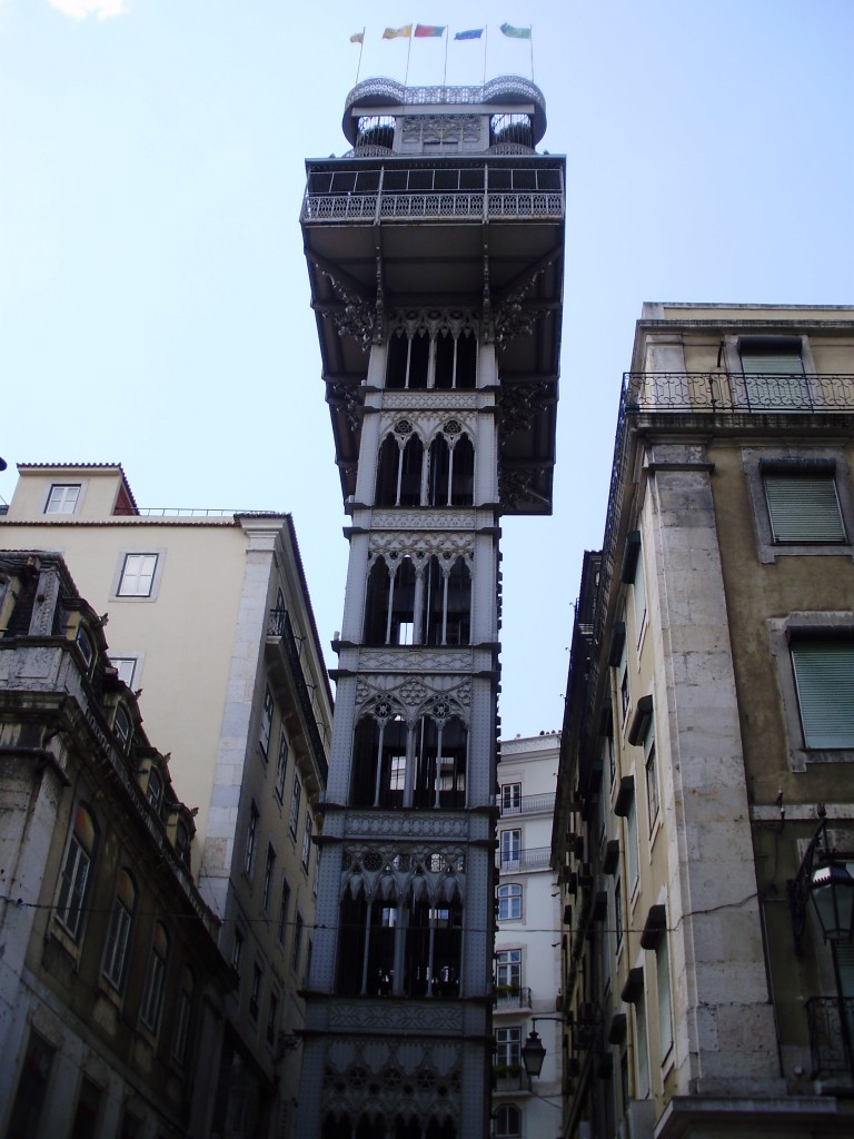 The San Justa Lift carries 24 passengers at a time from the streets of the Baixa to Carmo Square.