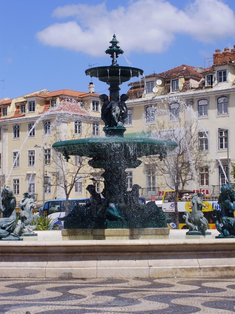 Fountain in Rossio Square