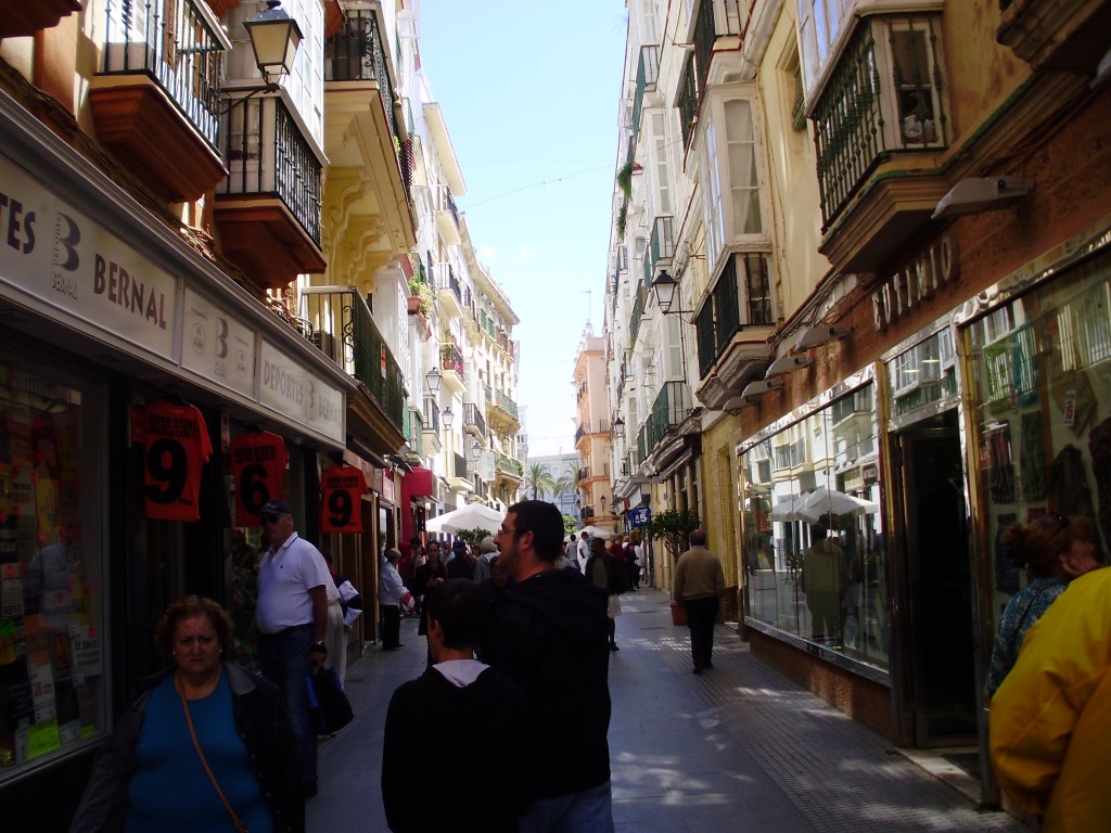 One of the narrow streets in the Old Town of Cadiz