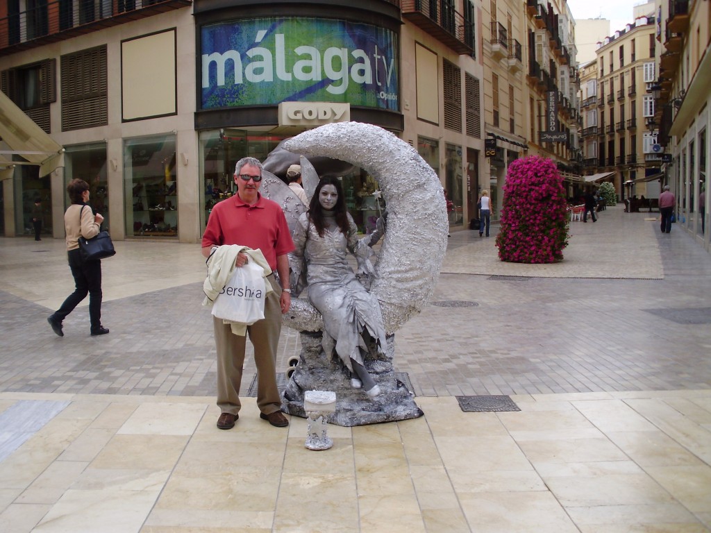 Chris and one of the living statues