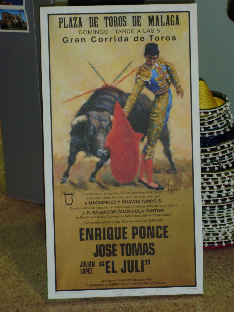You can get bull fighting posters in some of the gift shops.