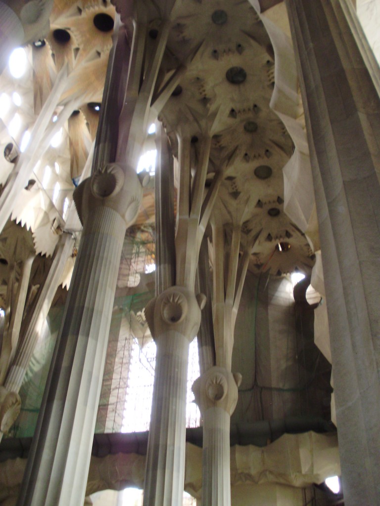 Inside the church - tall filagreed columns