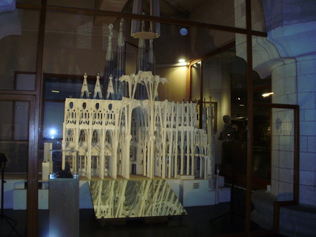 A model in the gallery below the church