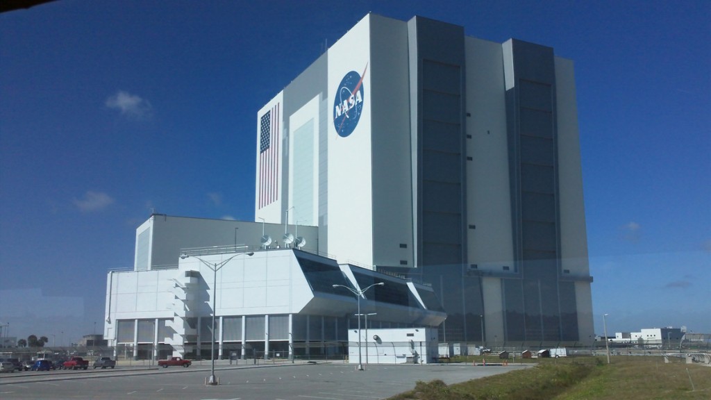 The giant doors on the Vehicle Assembly Building