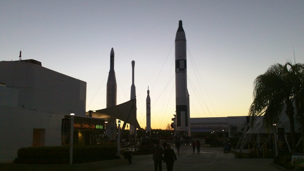 Sunset over the Rocket Plaza