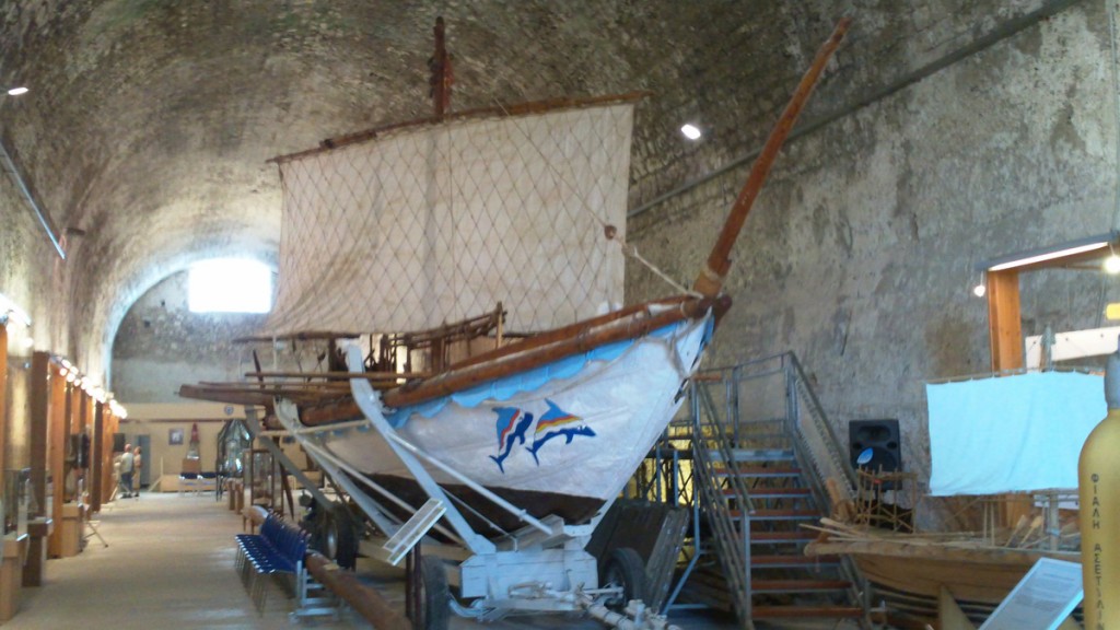 Recreation of an ancient sailing ship at the Hania Sailing Club.