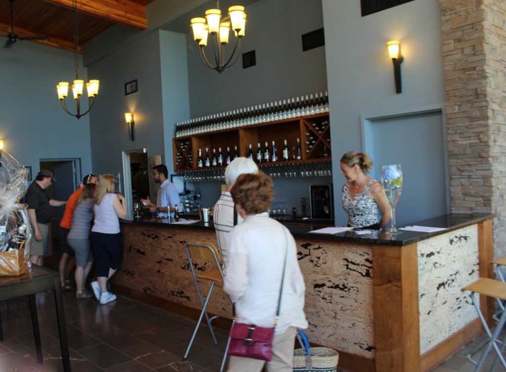 We saunter up to the bar for some serious wine tasting.