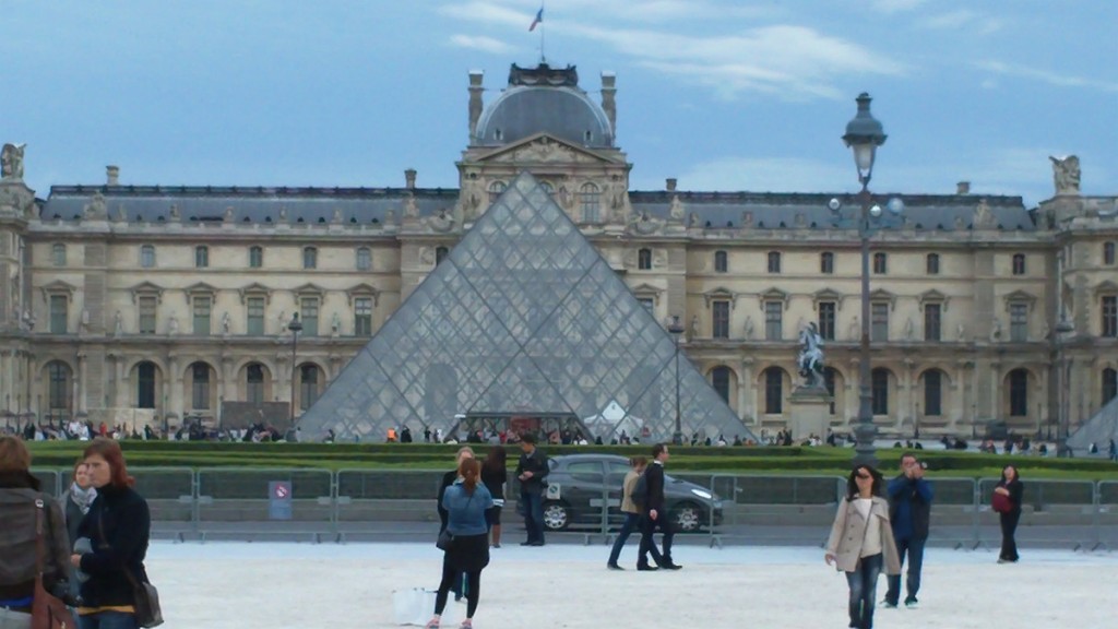 The glass pyramid at the Louvre.