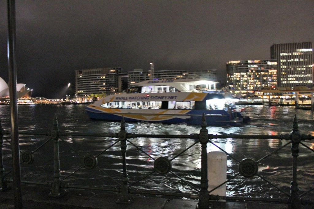 An excursion boat leaves the wharf