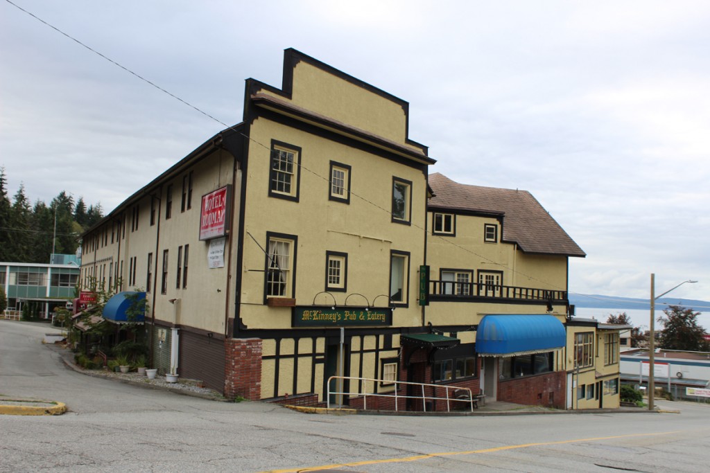 The Rodmay Hotel, originally the Powell River Hotel, was the first commercial building in town, built in 1911. It was sold in 1917 to Rod and may McIntyre, who renamed it the Rodmay. 