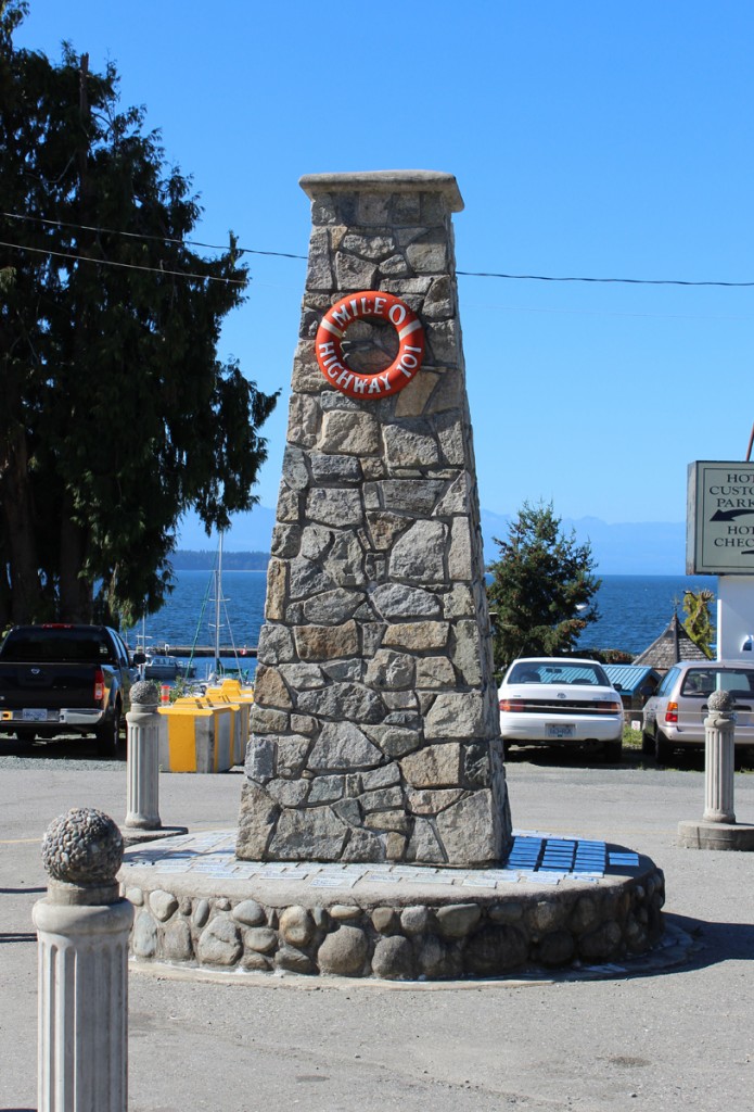 Mile 0 Marker of the Pacific Coastal Highway.