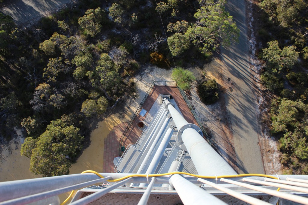 Looking straight down from the Leaning Tower of Gingin.
