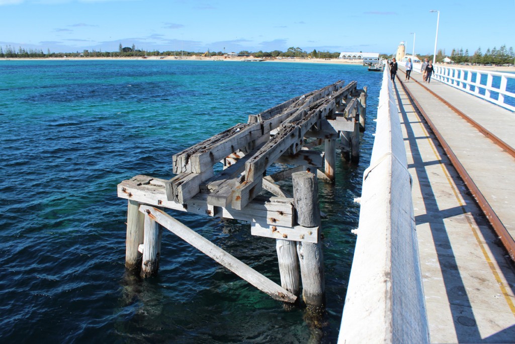 Part of the original jetty is still standing.