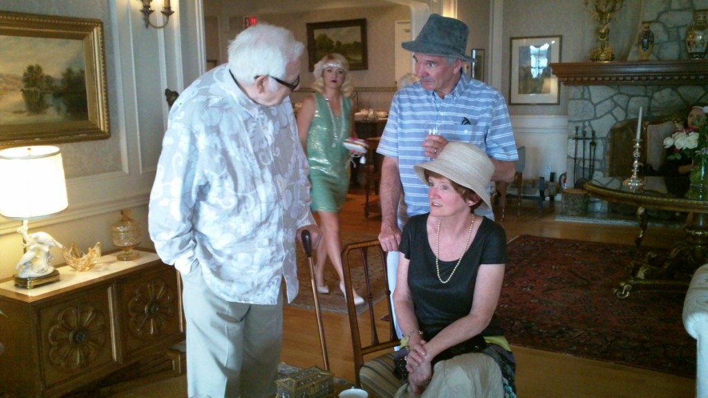 Betty-Anne's husband Doug chats with Chris and Sheila. Doug is now 90 and in a convalescent home