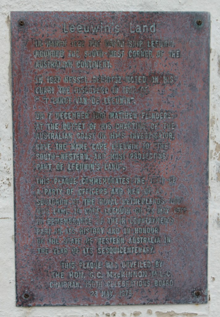 A plaque commemorating early Dutch explorers to the region