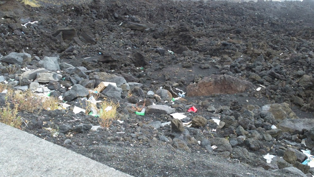 A fair amount of litter was evident on the lava flow.