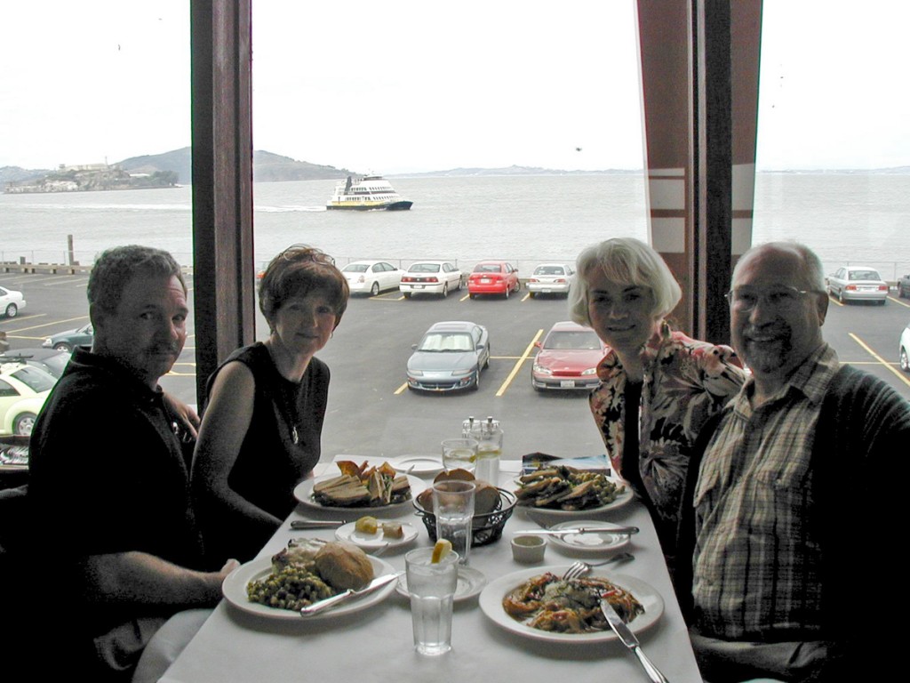 Many of the restaurants along Fisherman's Wharf command an excellent view of the bay