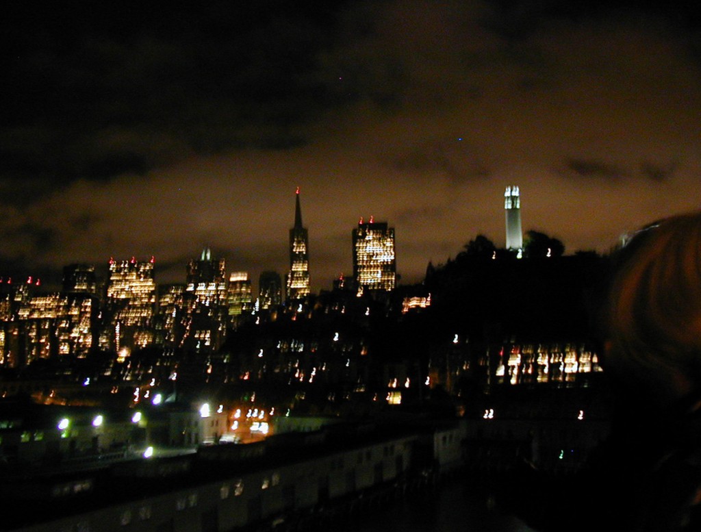 San Francisco at night from our cruise ship