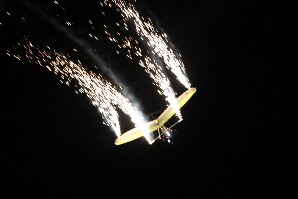 Another shot of Dan's hang glider in the night sky